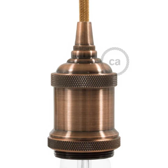 Kit douille E27 en aluminium vintage - Cuivre