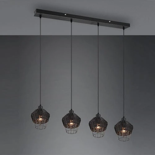 Luminaire Rotin Suspension