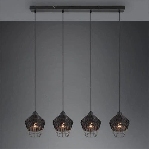 Luminaire Rotin Suspension
