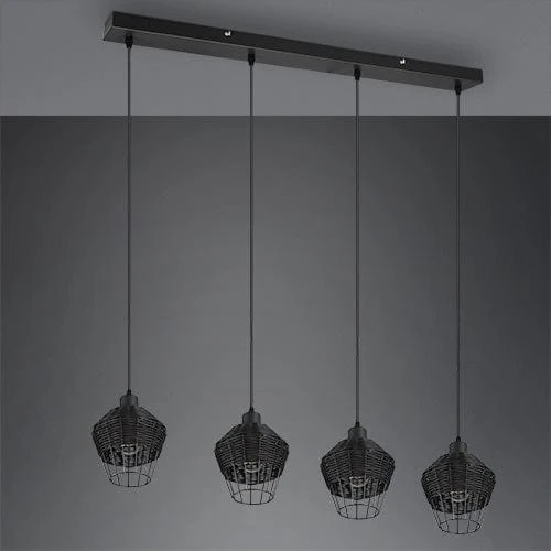 Luminaire Rotin Suspension