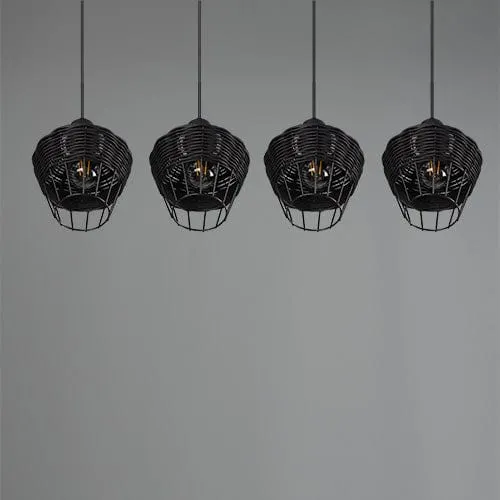 Luminaire Rotin Suspension
