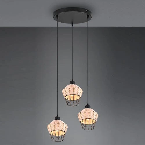 Luminaire 3 Suspension Rotin