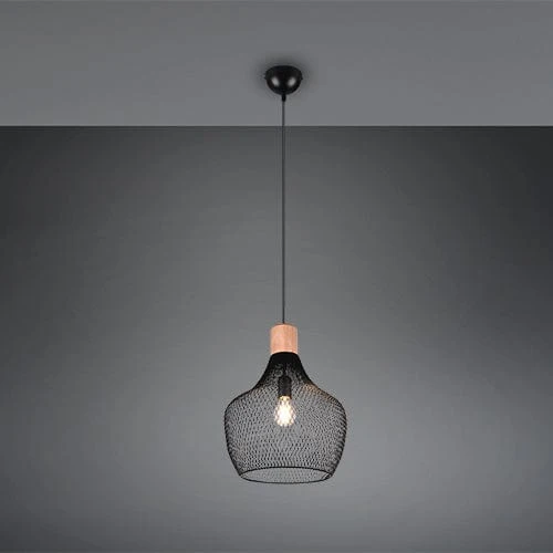 Suspension Luminaire Metal Et Bois