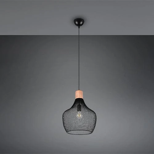 Suspension Luminaire Metal Et Bois