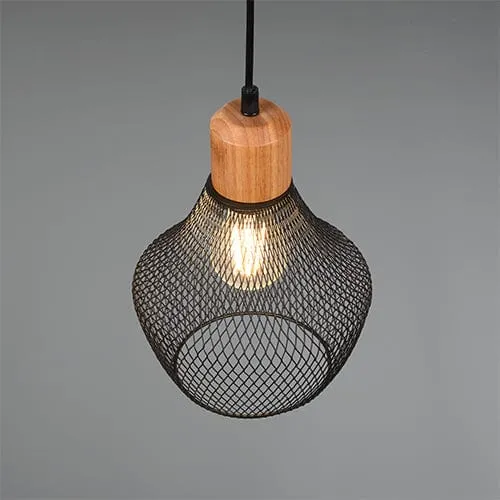 Luminaire Bois Et Métal Noir