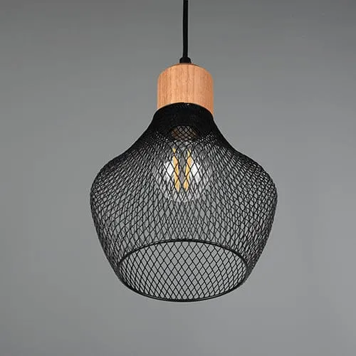 Luminaire Bois Et Métal Noir