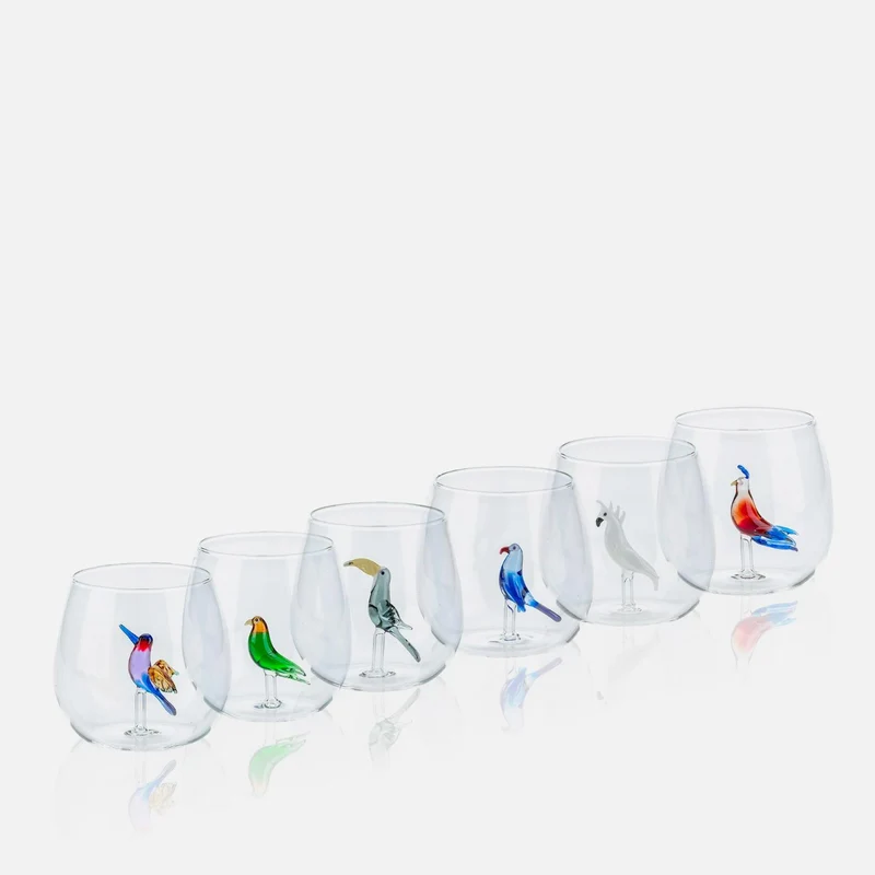 Casarialto Tropical Birds Glasses - Set of 6