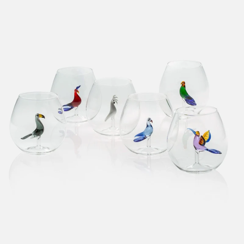 Casarialto Tropical Birds Glasses - Set of 6