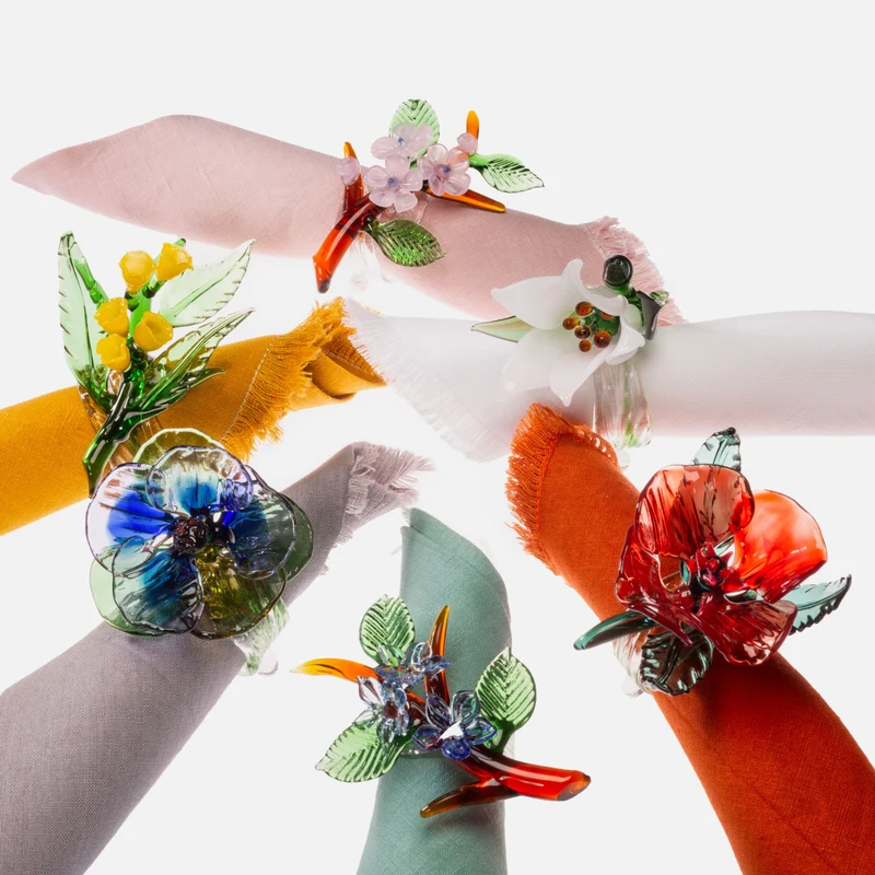 Casarialto Jardin Fleuri Napkin Rings - Set of 6