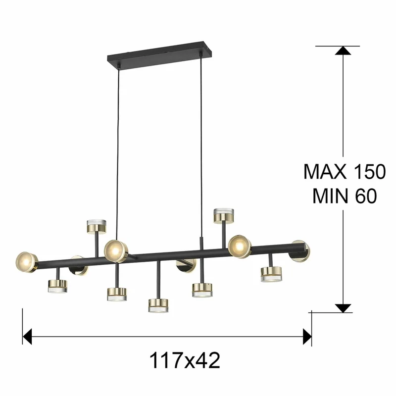 Suspension Led Doré
