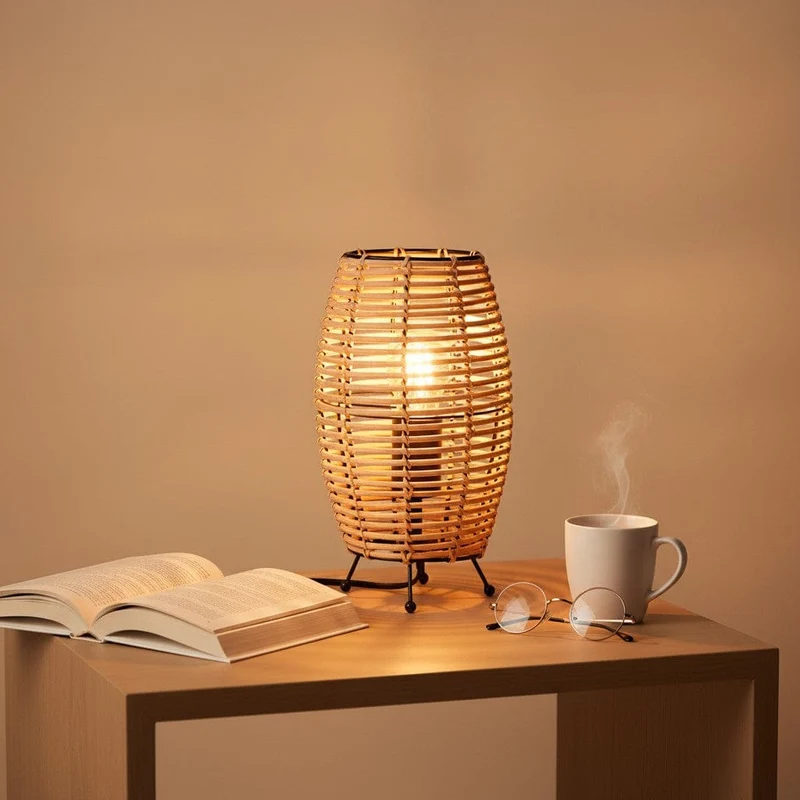 Lampe Chevet Rotin Bambou