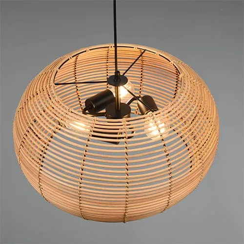 Suspension Rotin Luminaire