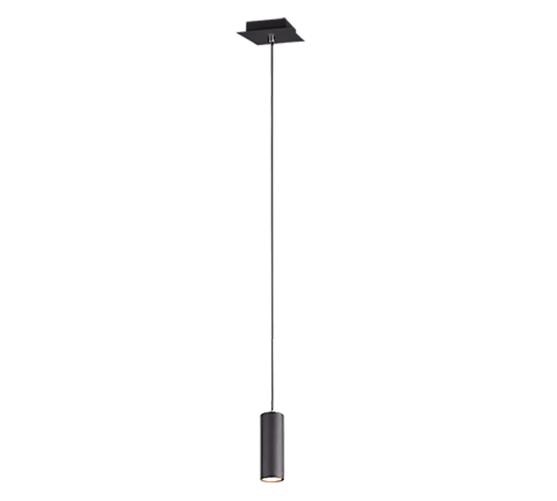 Suspension Luminaire Tube Noir