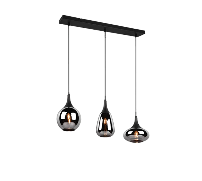 Luminaire Suspendu Noir 3 Lumieres