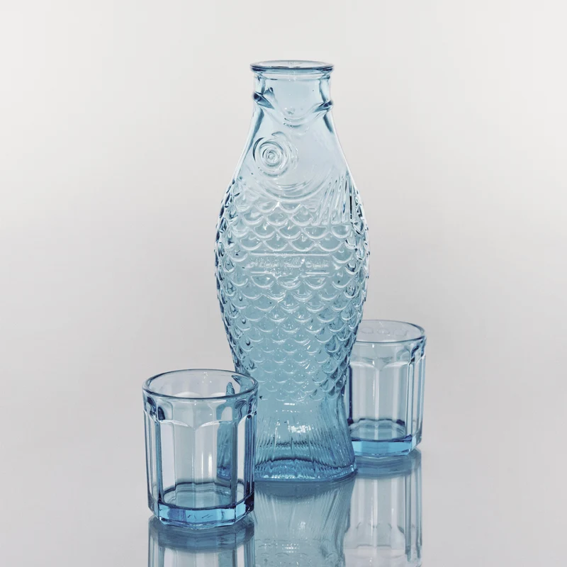 Serax Fish & Fish Set Carafe with 2 Glasses