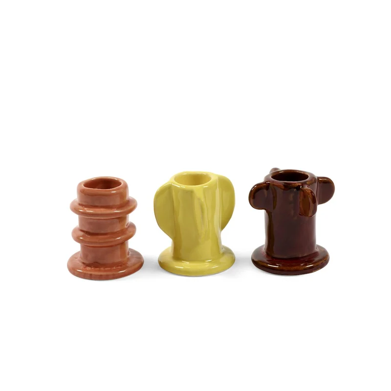 Serax Molly Glazed Candle Holder - Set of 3