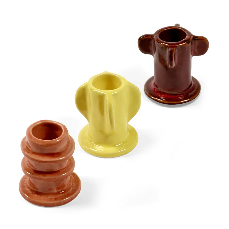 Serax Molly Glazed Candle Holder - Set of 3