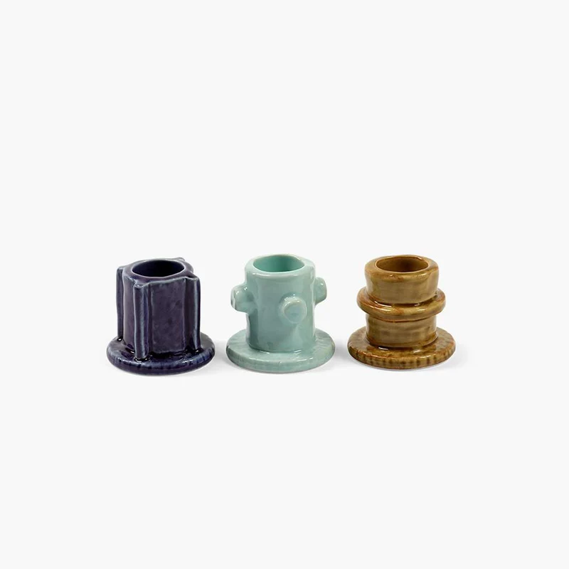 Serax Molly Glazed Candle Holder - Set of 3