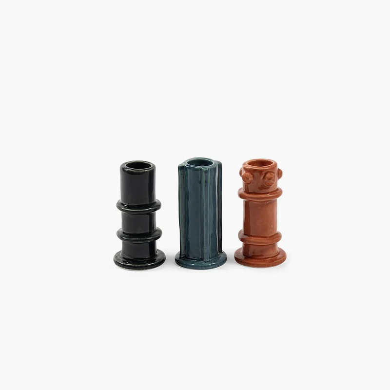 Serax Molly Glazed Candle Holder - Set of 3