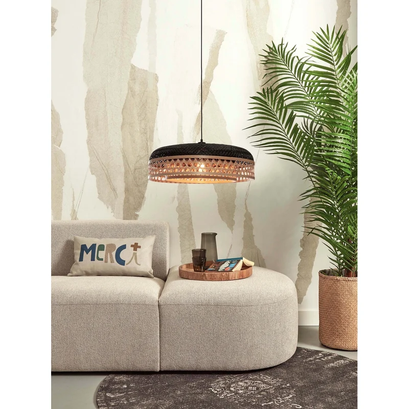 Suspension Bambou Et Blanc