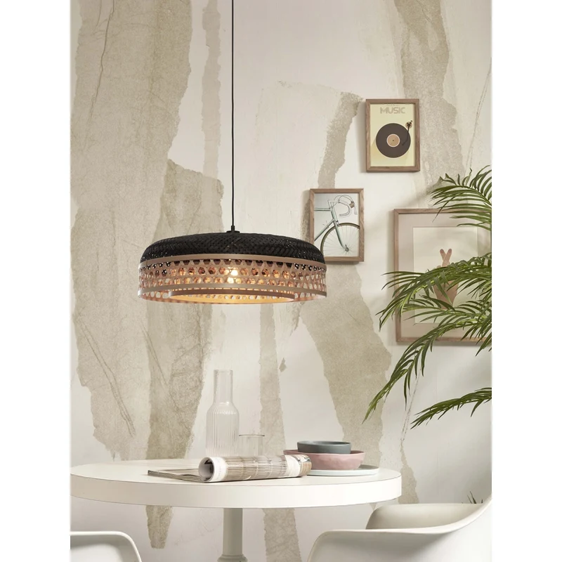 Suspension Bambou Et Blanc
