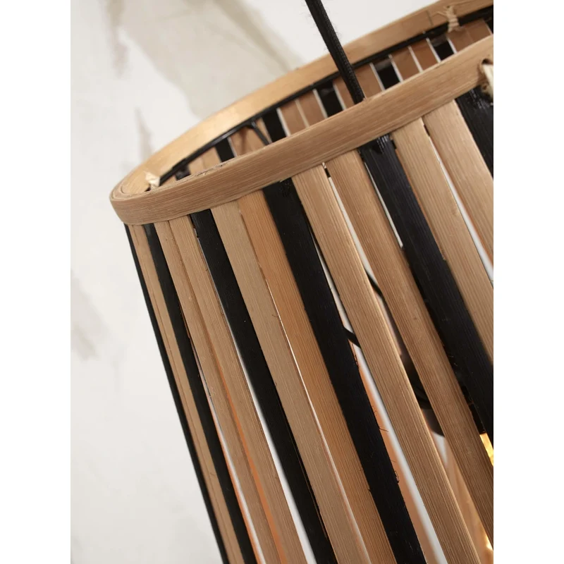 Suspension Bambou Noir Et Naturel