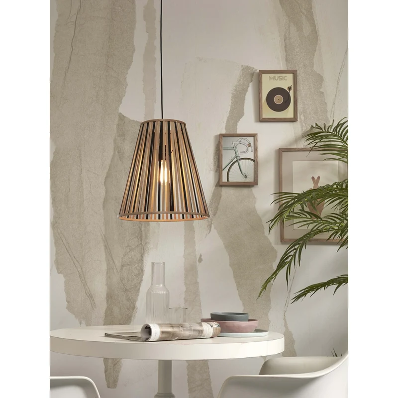 Suspension Bambou Noir Et Naturel