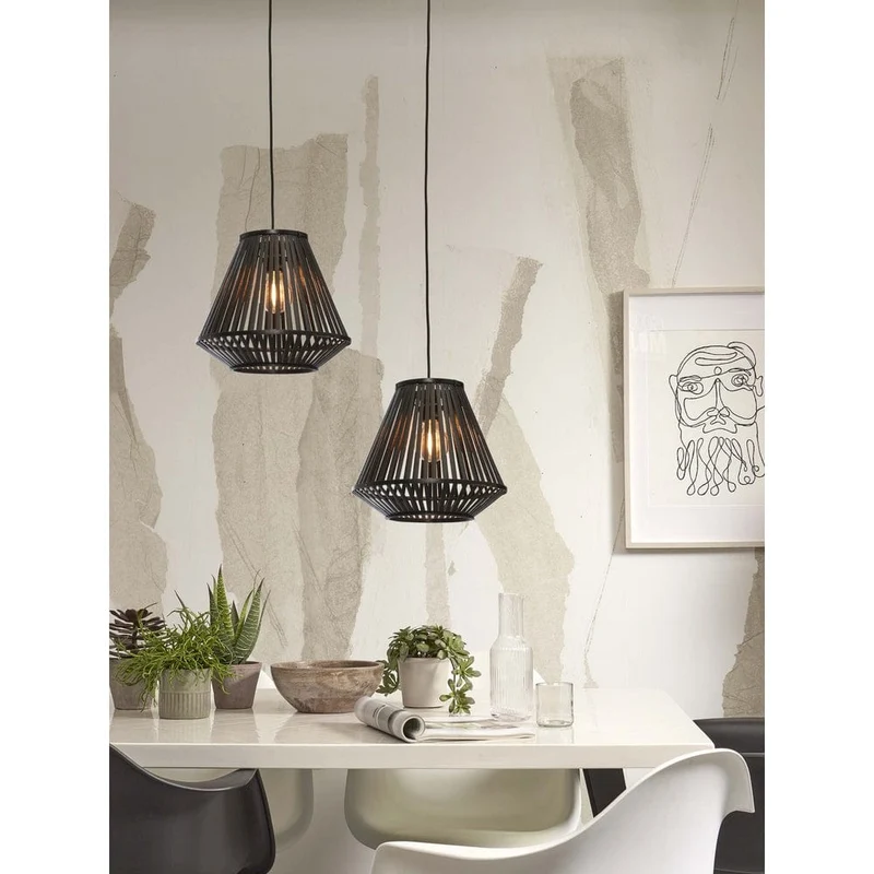Luminaire Suspendu Rotin Bambou