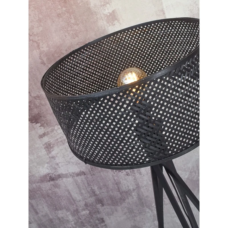 Grand Lampadaire industriel noir sur pied