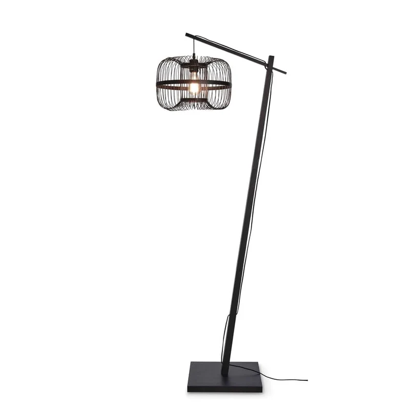 Lampe Noire Industrielle Sur Pied