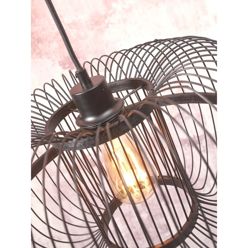 Lampe Noire Industrielle Sur Pied