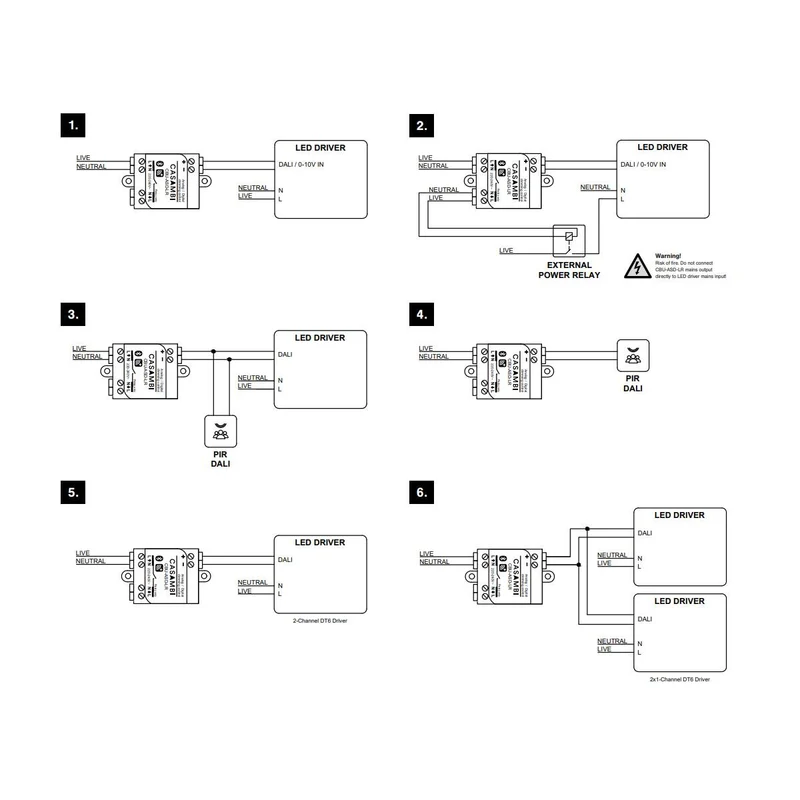 Casambi CBU-ASD-LR Bluetooth 0-10V, 1-10V or DALI Dimmer