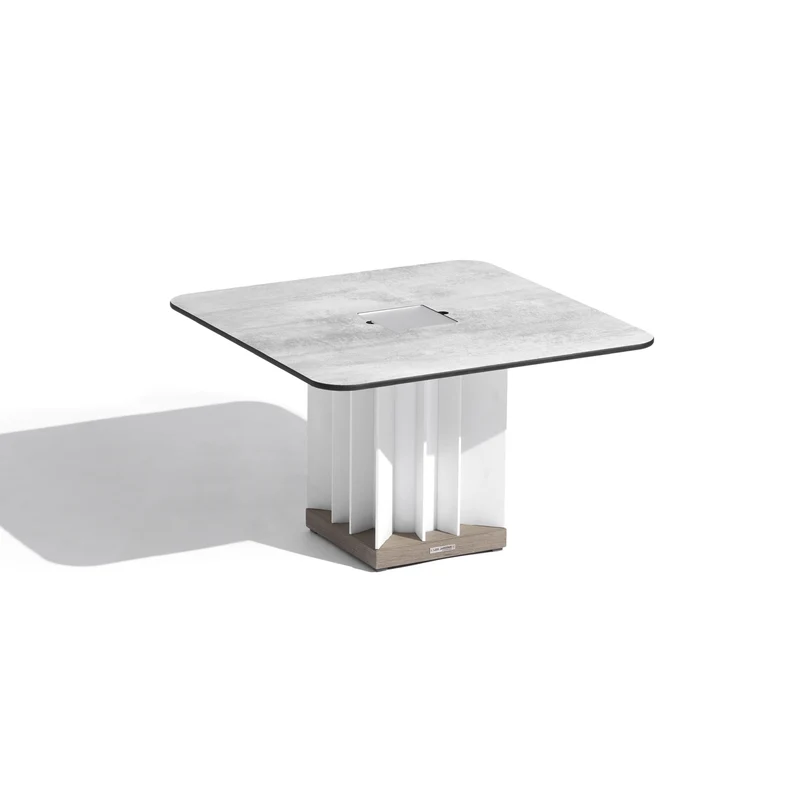 Les Jardins Teckalu Outdoor Coffee Table with Solar Lighting