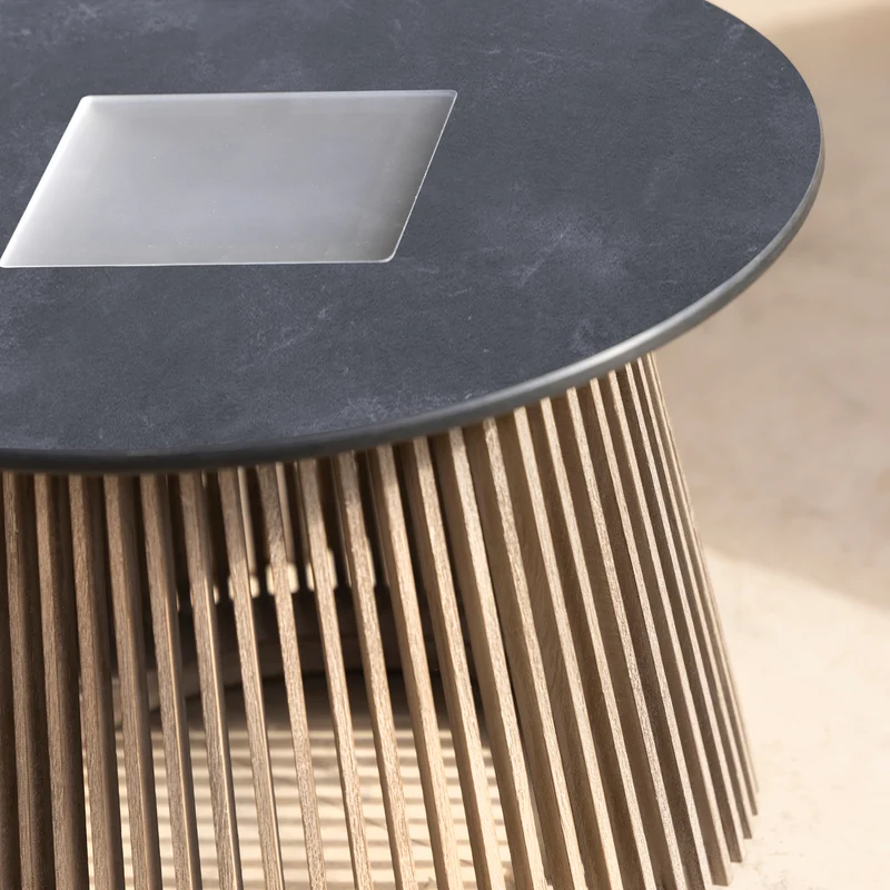 Les Jardins Tecka Outdoor Coffee Table with Solar Lighting