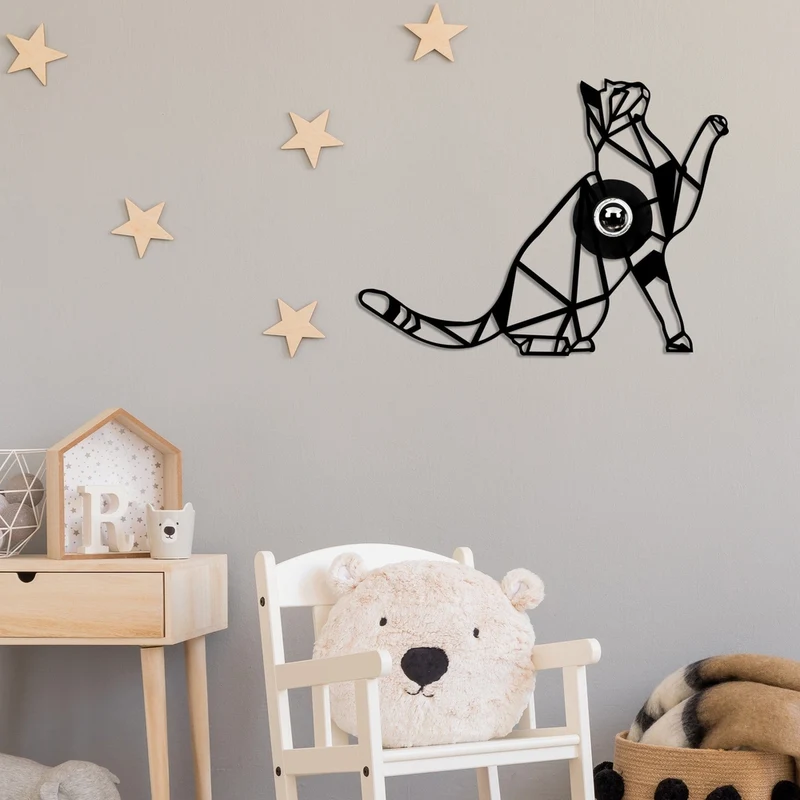 Applique Chat Métal noir