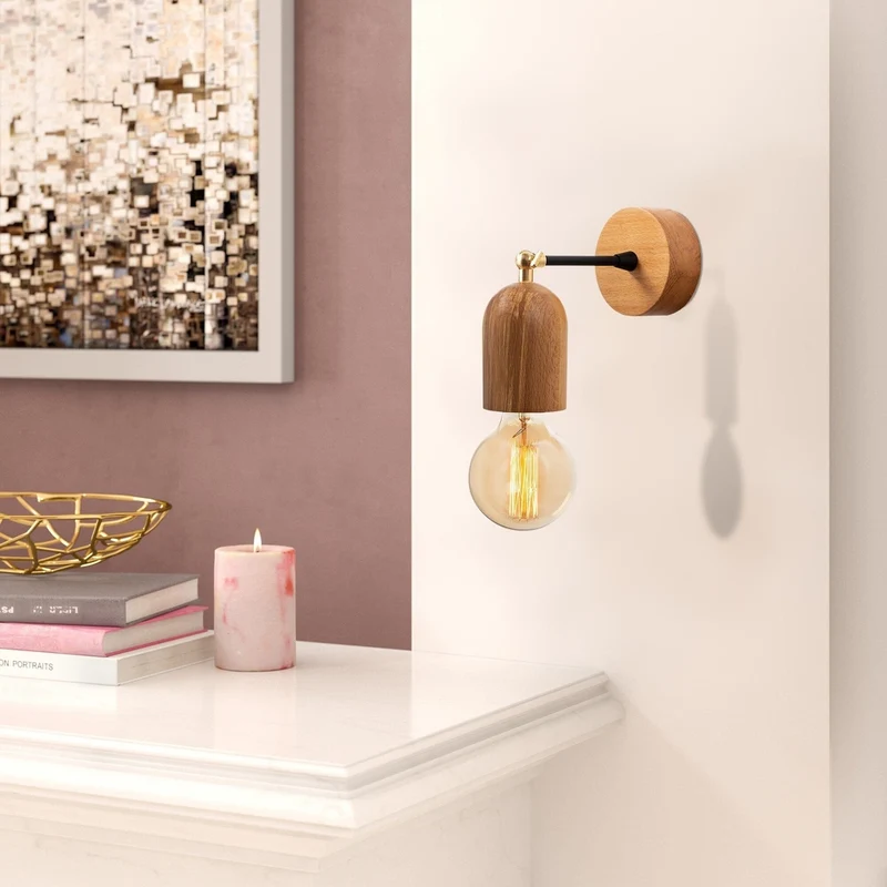 Lampe Applique Bois