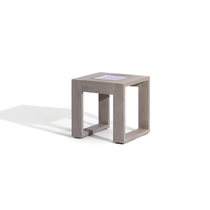 Les Jardins Rancho Outdoor Side Table with Solar Lighting