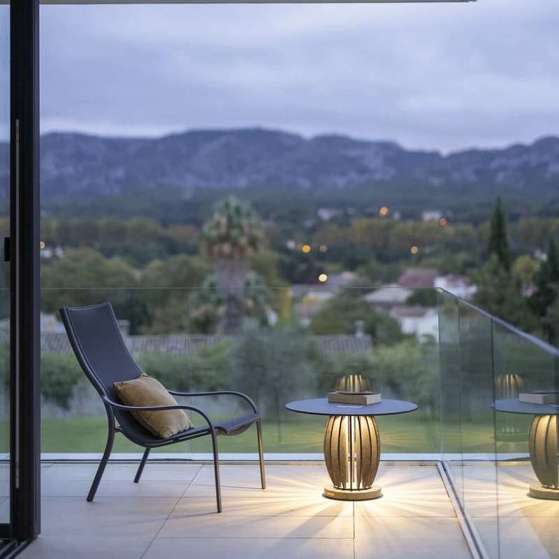 Les Jardins Pastek Outdoor Coffee Table with Solar Lighting