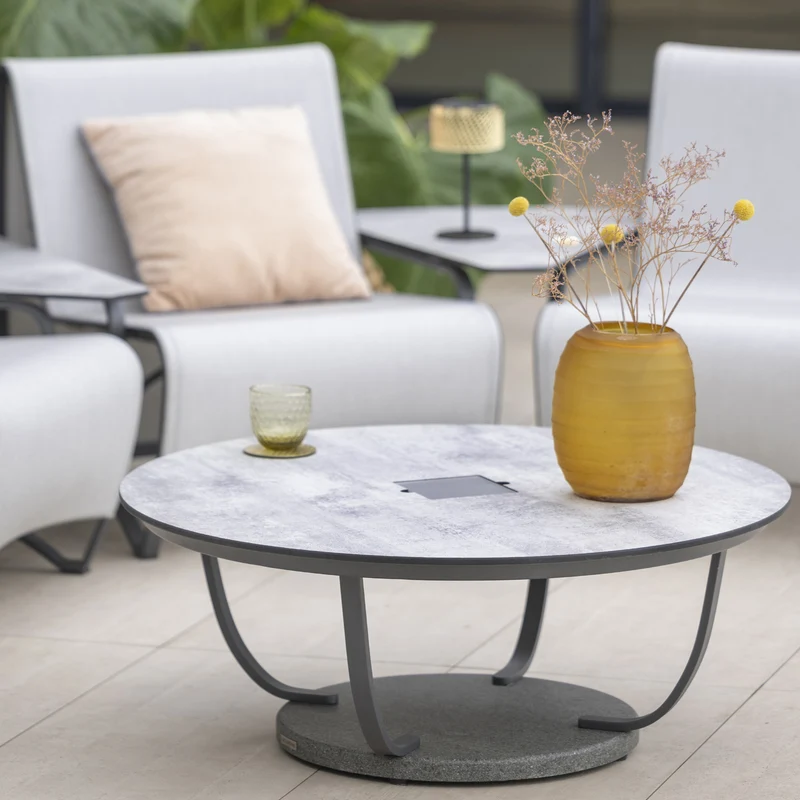 Les Jardins Jet Stream Outdoor Table with Solar Lighting