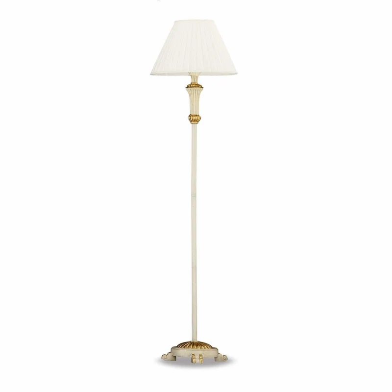 Lampadaire Blanc Et Doré