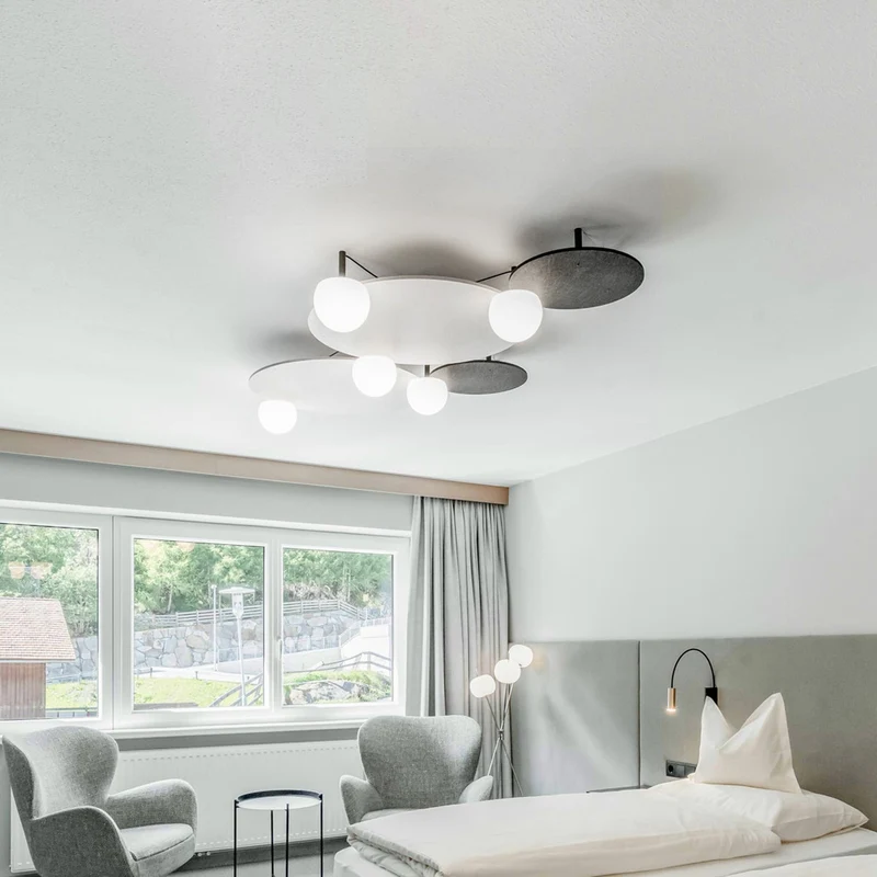 Estiluz Circ T-3825 Ceiling Lamp with Acoustic Panels