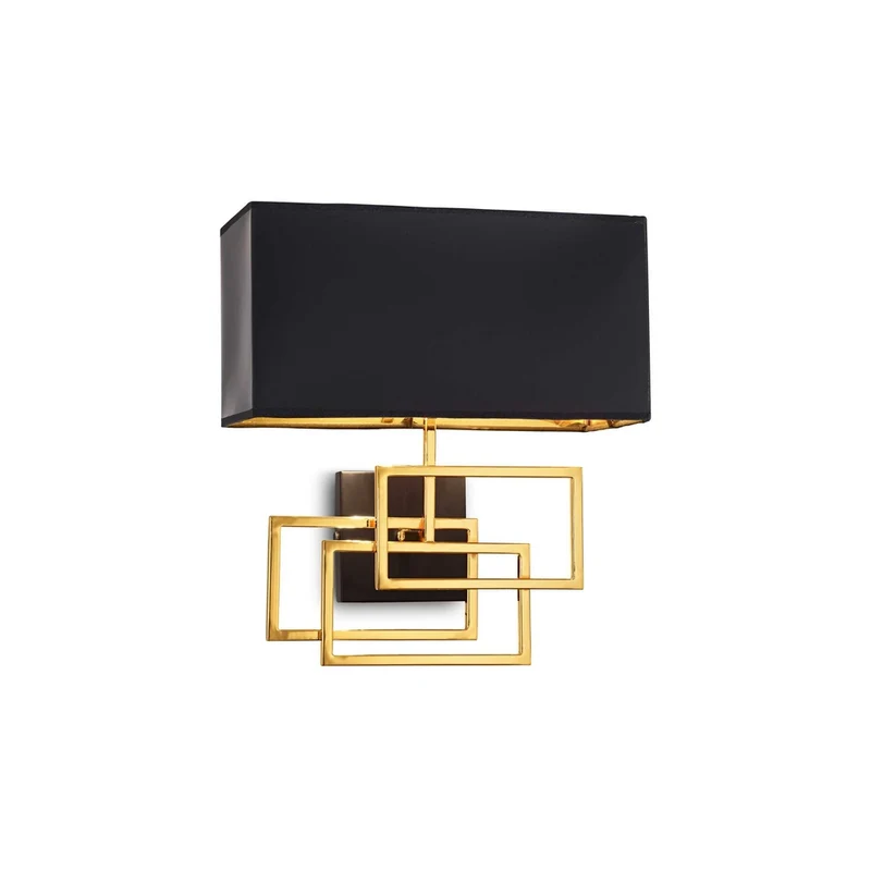 Applique Abat Jour Noir Laiton