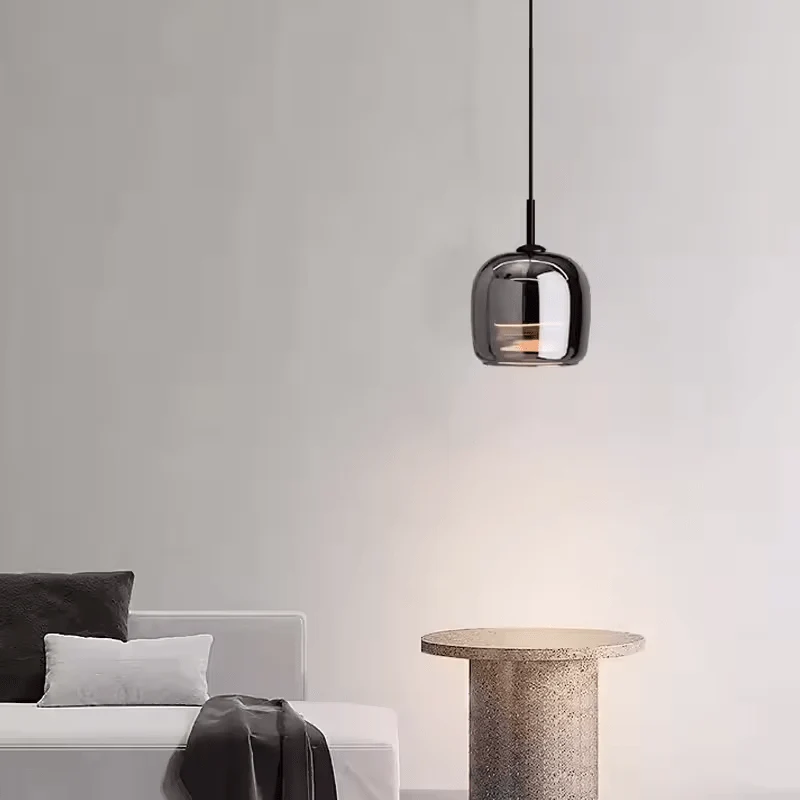 Suspension Verre Fume Noire
