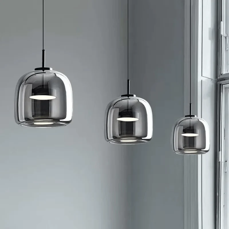 Suspension Verre Fume Noire