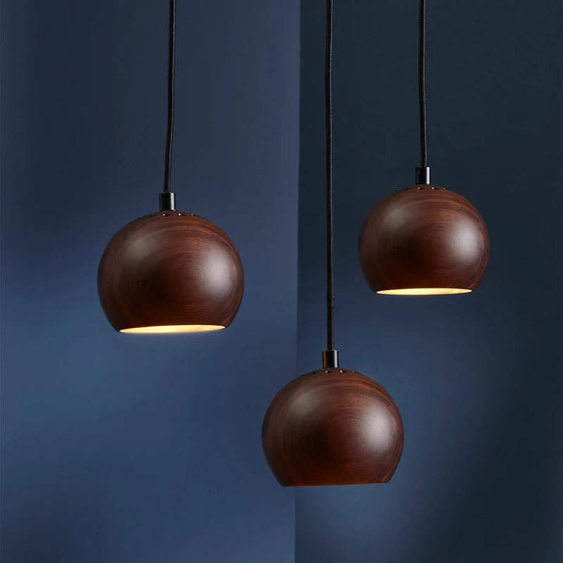 Frandsen Ball Wood Pendant Lamp