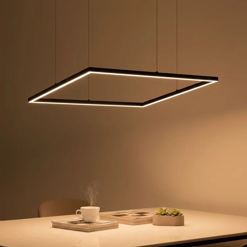 Suspension Noire LED Carrée