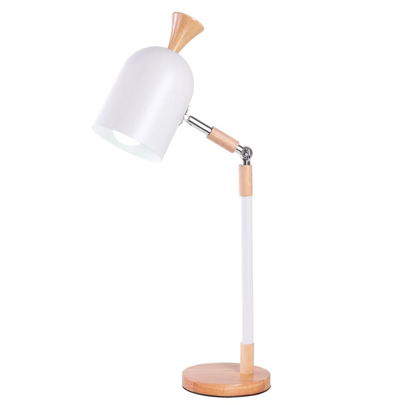 Lampe De Chevet Blanche Et Bois