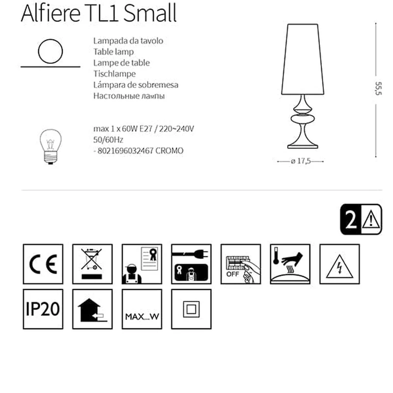 Lampe Chevet Art Déco Noir Fumé Brillant