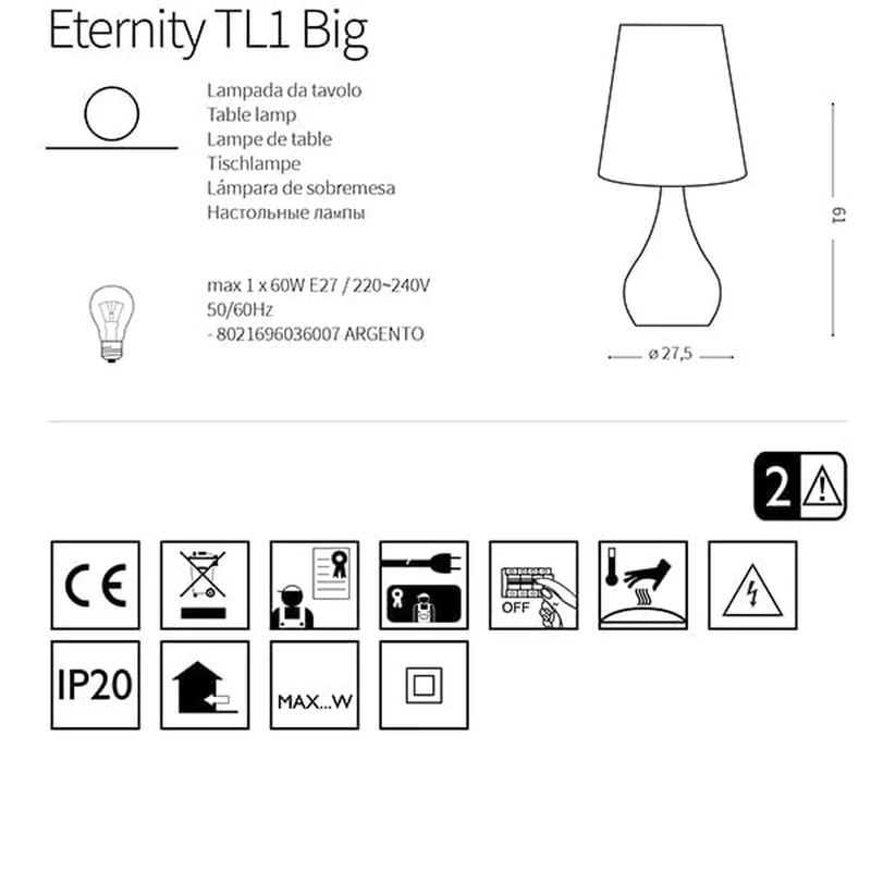 Lampe De Chevet Argent