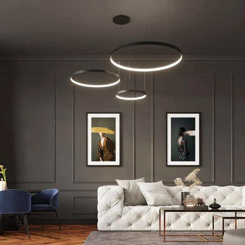 Suspension Led Cercle Noir
